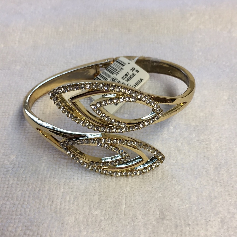 Gold Rhinestone Hinge Bracelet